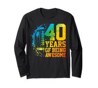 40th Birthday American Football 40 Years Old Man Woman Manga Larga