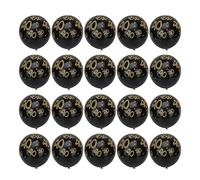 40th Birthday Balloons 20pcs 12 Inch | Gold & Black Confetti Latex Balloons for Party Decorations | Anniversary/Wedding/Celebration Balloons | Safe & Environmentally Conscious (Negra)