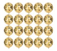 40th Birthday Balloons 20pcs 12 Inch | Gold & Black Confetti Latex Balloons for Party Decorations | Anniversary/Wedding/Celebration Balloons | Safe & Environmentally Conscious (Oro)