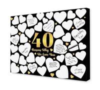 40th Birthday Gift Poster, Reasons Why We Love You Wall Art for Women Men, Unique Guest Book Alternative for 40th Party Decor(Unframed,08x12inch(20x30cm))