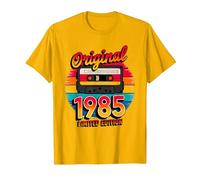 40th Birthday Man Woman 40 Years Decoration 1985 Funny Camiseta, Hombre, Dorado Brillante, 3XL