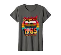 40th Birthday Man Woman 40 Years Decoration 1985 Funny Camiseta, Mujer, Asfalto, XS