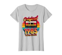 40th Birthday Man Woman 40 Years Decoration 1985 Funny Camiseta, Mujer, Plata, 3XL