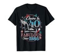 40th Birthday Women Cheers to 40 Years Fabulous Since 1986 Camiseta