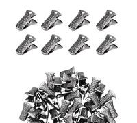 40uds Mini Pinzas Caimán, Abrazaderas Cocodrilo Metal Pequeñas Multifuncionales para Manualidades Porta Gafetes DIY y Cadena Gafas Fabricación Joyas Sujeción de Papel (Níquel Negro)