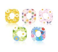 40uds Parches Adhesivos Impermeables para Dexcom G7, Transpirables con Agujeros Sensores CGM Diseño Floral Estilo Margarita para un Ajuste Seguro y Cómodo