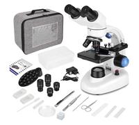 40x-1000x Binocular microscopios, microscopio Compuesto Binocular Led de Aumento, microscopio Compuesto Profesional con oculares de Campo Ancho 10x 25x, deslizdeslizmicroscopio, Blanco