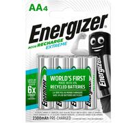 Energizer - Recargables, Pack de 4 pilas AA 2300 mAh, precargada, para dispositivos uso frecuente y cientos de recargas