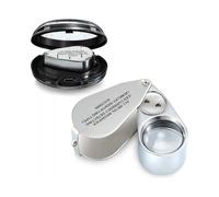 40X Illuminated Jeweler's Loupe Metal Jewelry Magnifier Foldable Pocket Jewelry Magnifying Glass with LED and Light for Jewelry and Coin Inspection