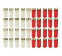 40x Luz Tumba Quemador Núm 3 Blanco Rojo Tapa Velas para Tumba Grablichtkerze