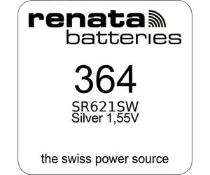 40x Renata Watch 364 Batería de reloj SR621SW 0% Mercury 1,55 V Batería 1er Bl.