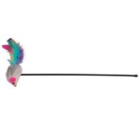 40x Trixie varita de juego ratón plástico/terciopelo, hierba gatera 50 cm