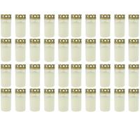 40x Vela De Cementerio Nr. 3 Blanca Vela De Luto Con Tapa Quemador De Vela