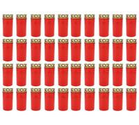 40x Vela Tumba Núm 3 Rojo Grablichtkerze Trauerlicht con Tapa Luz Tumba Quemador