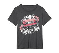 41 años Mujer Vintage 1985 cumpleaños 41 Retro Mujer 1985 Camiseta, Mujer Tallas Grandes, Jaspeado Oscuro, 6XL Grande
