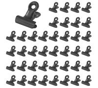 41 clips de Bulldog, clips de papel de bulldog pequeño, clip multifunción de 22 mm, pinzas negras, clips de bisagra de metal para bolsas de etiquetas, tiendas, oficinas y cocinas en casa