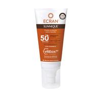 Ecran Sunnique - Fluido Protector Solar FPS 50 para Cuello y Escote, Protección UVB + UVA e IR-A, Refuerza las Defensas, Protege la Piel, Hidratación 24 h, Fórmula con VitEox 80 - 50 ml