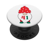 41 Gnomo de Navidad 4 1 Cuarenta y uno Felices Fiestas Divertidas Gen Z PopSockets PopGrip Adhesivo