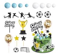 41 Piezas Decoración Tarta Fútbol, Decoración de Pastel de Fútbol, Adornos para Tartas de Fútbols, Toppers para Tartas de Fútbolss, Topper Tarta Fútbols para Cumpleaños Fiestas Temáticas Deportes