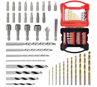41 Piezas Set de Brocas y Puntas de Atornillar, Juego de Brocas Helicoidales de Acero HSS 4241 con Dureza HRC63-65 para Metal y Madera incluye Accesorios y Maletín de Almacenamiento