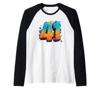 41 Stone and Fire Four One | Gen Alpha Slang | Meme Camiseta Manga Raglan