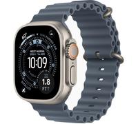 Apple Watch Ultra 3 Cellular 49mm Caja de titanio natural con cinta azul marino océano