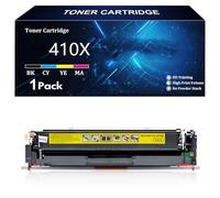 410X 410A Cartuchos de Tóner de Repuesto para HP 410X 410A CF410X CF411X CF412X CF413X para HP Color LaserJet Pro M452dw M452dn M452nw MFP M477fnw M477fdn M477fdw M377dw,Y-1 Pack