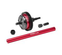 4140 Carbon Steel + Aluminio 7075 Alloy Centre Complete Differential for Traxxas 1/16 Mini Slash 4X4 Short Course Truck-108164-1 Upgrades - Rojo