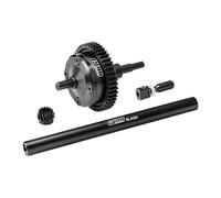 4140 Carbon Steel + Aluminio 7075 Alloy Centre Complete Differential for Traxxas 1/16 Mini Slash 4X4 Short Course Truck-108164-1 Upgrades - Negro