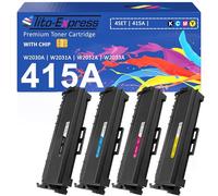 415A 415X XL Compatible para Toner HP Color Laserjet Pro MFP M478f M479dw M479fnw M479fdw M479fnw M479fdn M454dw M454dn Toner para HP W2030A W2031A W2032A W20333 A Set Black Gástrico Ta Yellow Cyan 4
