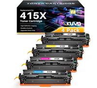 415X con Chip Compatible para HP 415X 415A W2030A para HP Color Laserjet Pro M479fdw MFP M479fdn M479fnw M479dw M454dw M454dn W2030X W2031X W2032X W2033X (Negro Cian Amarillo Magenta 4-Pack)