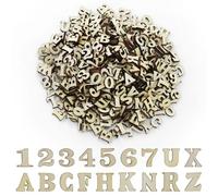 416 letras pequeñas de madera, 15 mm, letras de madera para manualidades pintura, letras de madera sin procesar, decoración letras minúsculas (A-Z) para manualidades, bodas, con 100 números madera