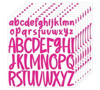 416 Uds 8 Hojas Pegatinas de Letras, 2,5cm 5cm Mayúsculas y Minúsculas Pegatinas del Alfabeto Pegatinas de Letras en Vinilo para Manualidades Buzón Ventana Póster (Rosa Roja)