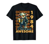 41st Birthday Cow Legends October 1984 41 Years Old Mens Camiseta