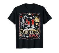 41st Birthday Women Cheers to 41 Years Fabulous Since 1985 Camiseta