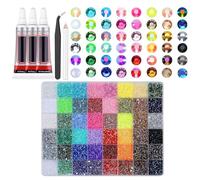 42 Colours Bedazzling Kit - Multicolour Resin Rhinestones,Flatback Rainbow Gems | Nail Design Bedazzler Kit For Artists Women Hobbyists Students Scrapbookers Phone