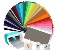 42 Hojas Vinilo Textil Termoadhesivo para Cricut Joy, 30,5CM*14,5CM Smart Iron-on, Papel Transfer Fácil de Cortar para la Camiseta, Flexible, Fuerte Adherencia (42 colores)