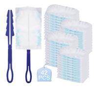 42 imanes para polvo Swiffer con 1 mango, paquete de recarga de imán para swiffer, plumero de polvo para pelo de animales, telarañas, polvo, limpiador electrostático para el hogar, la escuela