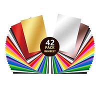 42 Láminas de Vinilo Permanente con Dorso Adhesivo 30,5x20,5cm,Vinilo Adhesivo 24 Colores Funciona con Cricut y Otros Cortadores (23)