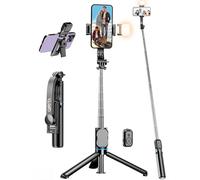42'' Palo Selfie con Luz, Palo Selfie Trípode Extensible con Obturador Remoto 360° Rotación Trípode de Viaje Tripode para iPhone 15/14/13/12/11/MAX/PRO/PLUS/8/Samsung/Google/OnePlus etc