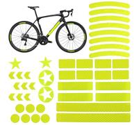 42 pcs pegatinas reflectantes bicicleta, kit de calcomanías reflectantes, calcomanías adhesivas de visibilidad nocturna para casco, bicicleta, advertencia de seguridad al aire libre (Amarillo)