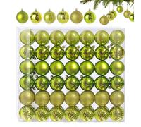 42 pcs Pequeñas Bolas de Navidad Verde 6 Diseños Diferentes Bolas de plástico para el árbol de Navidad 3CM Mini Bolas de Navidad Bolas de plástico para el árbol de Navidad Decoraciones para el árbol