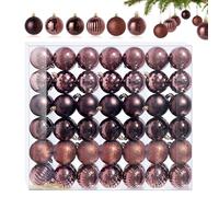 42 pcs Pequeños Adornos navideños Marrón Chocolate 6 Adornos navideños de plástico de diseño Diferente 3CM Mini Adornos navideños Adornos navideños de plástico Árbol de Navidad Adornos para el árbol