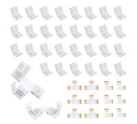 42 Piezas Conectores Tiras LED, Conectores LED 4 pines 10mm sin Soldadura, Empalme Tira led RGB, Conector en Forma de T y L, Compatible con Tiras SMD 5050, para Conexiones Rápidas y Seguras