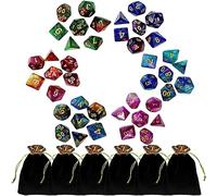42 Piezas Dados Jdr, Poliédricos Dice, Acrílico, Reutilizable Dados de Juego, Desde Ldéal para Juegos de Compañía Juegos de Sociedad Mazmorras Dragones Juego Mágico (6 Colores)