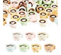 42 piezas de 7 colores de taza de café de resina, mini modelo, accesorios de casa de muñecas de micropaisaje, decoraciones de utilería de simulación, 6 piezas/color