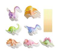 42 piezas de inserciones de dinosaurios de acuarela, inserciones de decoración de pasteles de dinosaurios, decoraciones de fiestas temáticas de dinosaurios, decoraciones de cupcakes
