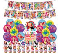 42 piezas Juego de suministros para fiestas de cantante, Singer decoraciones para fiestas de cumpleaños, Ka-Rol Pop Singer Birthday Party Supplies,globo tema Singerper niños niñas accesorios fiestas