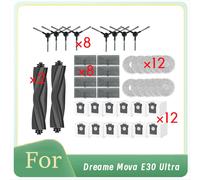 42 piezas para Dreame Mova E30 Ultra Roller Cepillo lateral Filtro HEPA Mop Pad Bolsa de polvo Accesorios duraderos