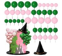 42 Uds. Adorno para tarta malvada, sombrero de bruja, corona, Mini globos, adornos para magdalenas para cumpleaños, suministros de decoración para fiesta de Halloween